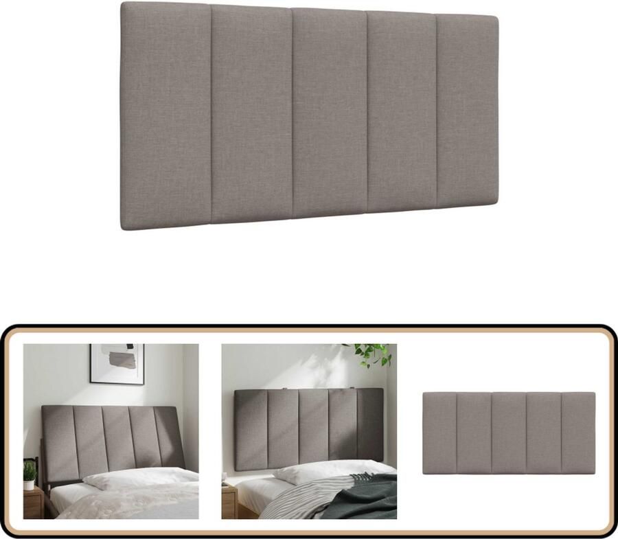 VidaXL Hoofdbordkussen 100 cm Stof Taupe Hoofdbord Kussen Hoofdkussens Bed Beddengoed Slaapcomfort