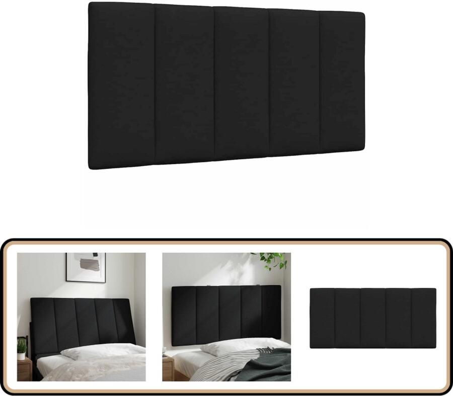 VidaXL Hoofdbordkussen 100 cm Stof Zwart Hoofdbord Kussen Hoofdkussens Bed Beddengoed Slaapkamer Decoratie Zwarte Hoofdbord