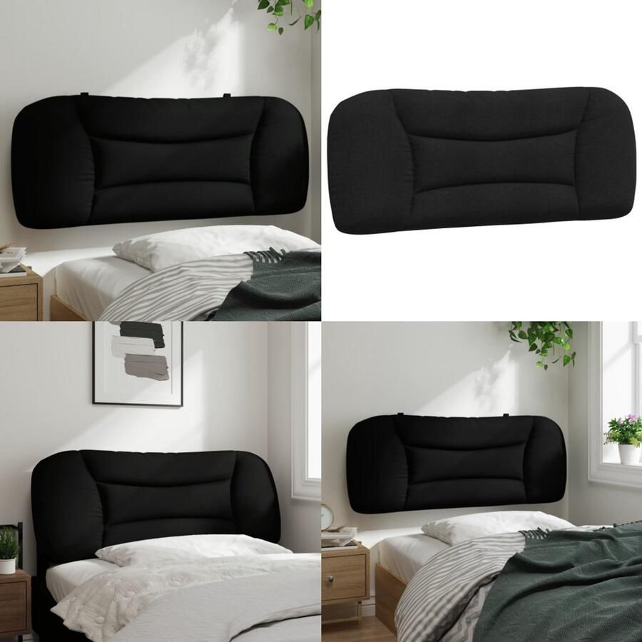 VidaXL Hoofdbordkussen 100 cm stof zwart Hoofdbordkussen Hoofdbordkussens Hoofdbord Kussen Hoofdeinde Kussen