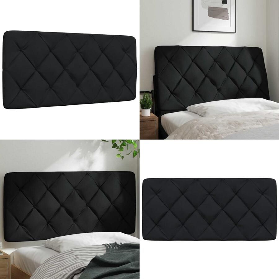 VidaXL Hoofdbordkussen 100 cm stof zwart Hoofdbordkussen Hoofdbordkussens Hoofdbord Kussen Hoofdeinde Kussen
