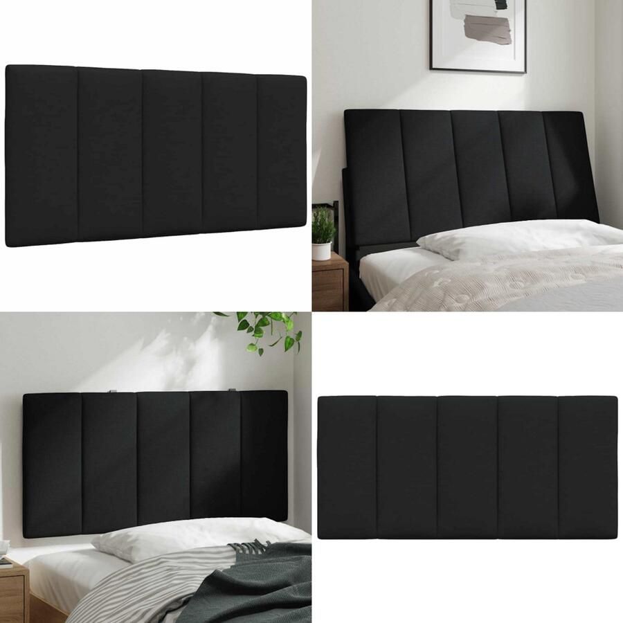 VidaXL Hoofdbordkussen 100 cm stof zwart Hoofdbordkussen Hoofdbordkussens Hoofdbord Kussen Hoofdeinde Kussen