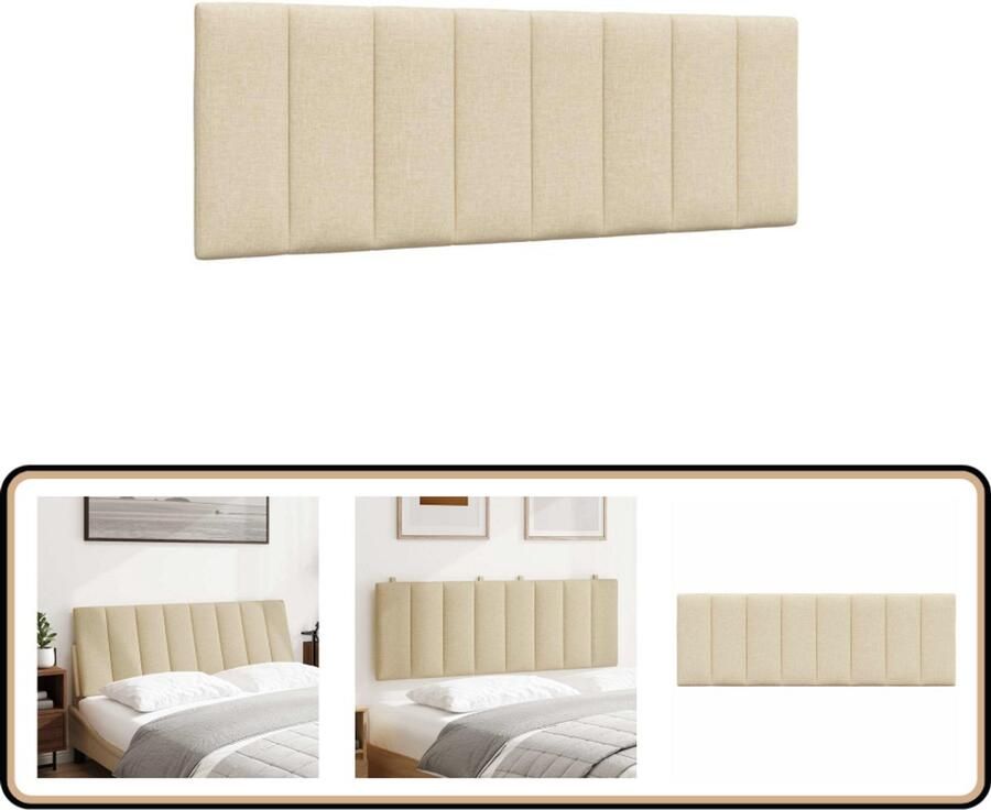 VidaXL Hoofdbordkussen 120 cm crèmekleurig Hoofdkussens Beddengoed Slaapcomfort Luxe Hoofdbord Creme Kleur Bedroom Decoratie Interieurstyling Matras Accessoire Zacht Hoofdkussen Comfortabel Slapen