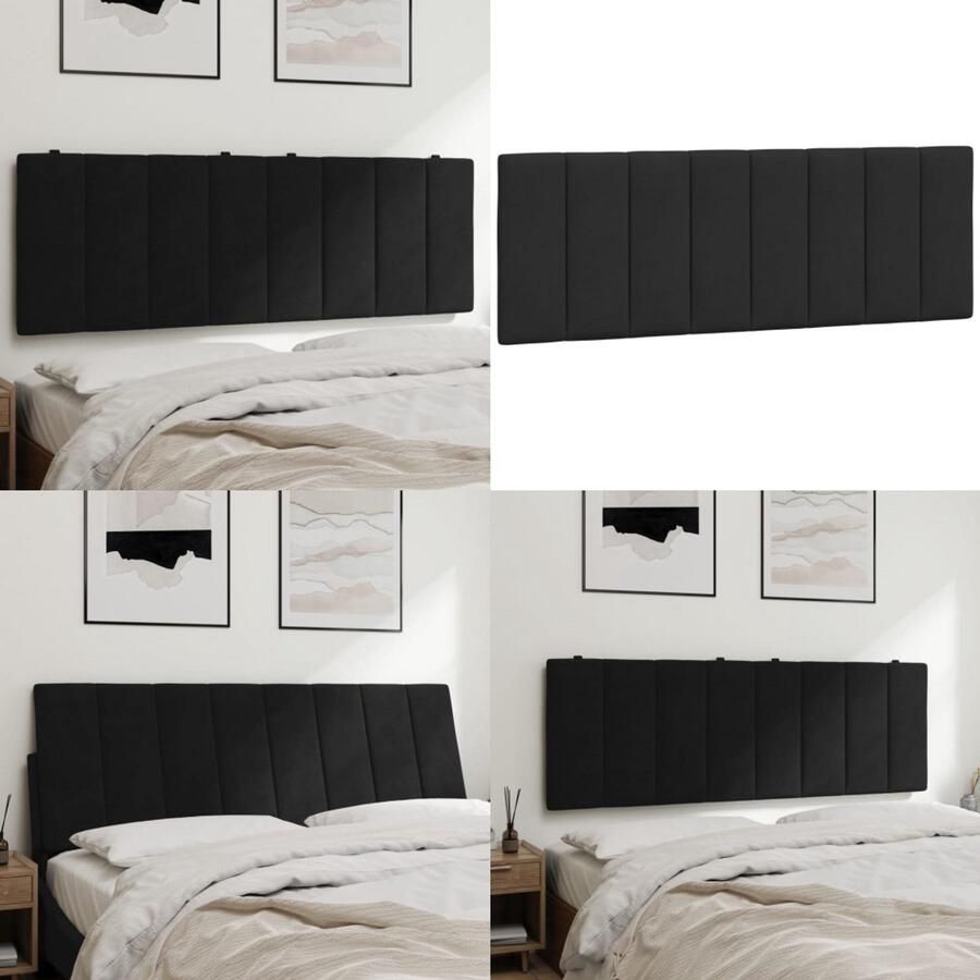 VidaXL Hoofdbordkussen 120 cm fluweel zwart Hoofdbordkussen Hoofdbordkussens Hoofdbord Kussen Hoofdeinde Kussen