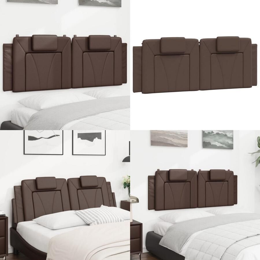 VidaXL Hoofdbordkussen 120 cm kunstleer bruin Hoofdbordkussen Hoofdbordkussens Hoofdbord Kussen Hoofdeinde Kussen