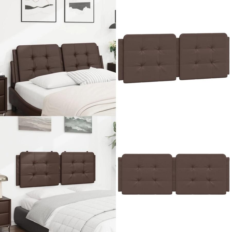 VidaXL Hoofdbordkussen 120 cm kunstleer bruin Hoofdbordkussen Hoofdbordkussens Hoofdbord Kussen Hoofdeinde Kussen
