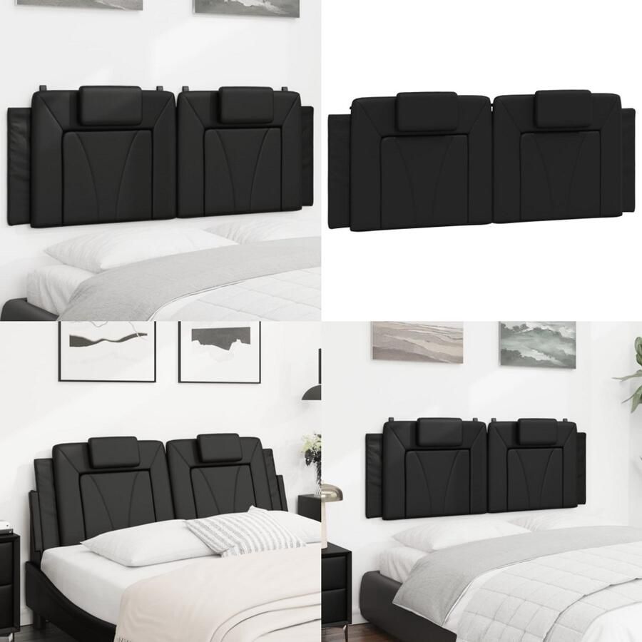 VidaXL Hoofdbordkussen 120 cm kunstleer zwart Hoofdbordkussen Hoofdbordkussens Hoofdbord Kussen Hoofdeinde Kussen