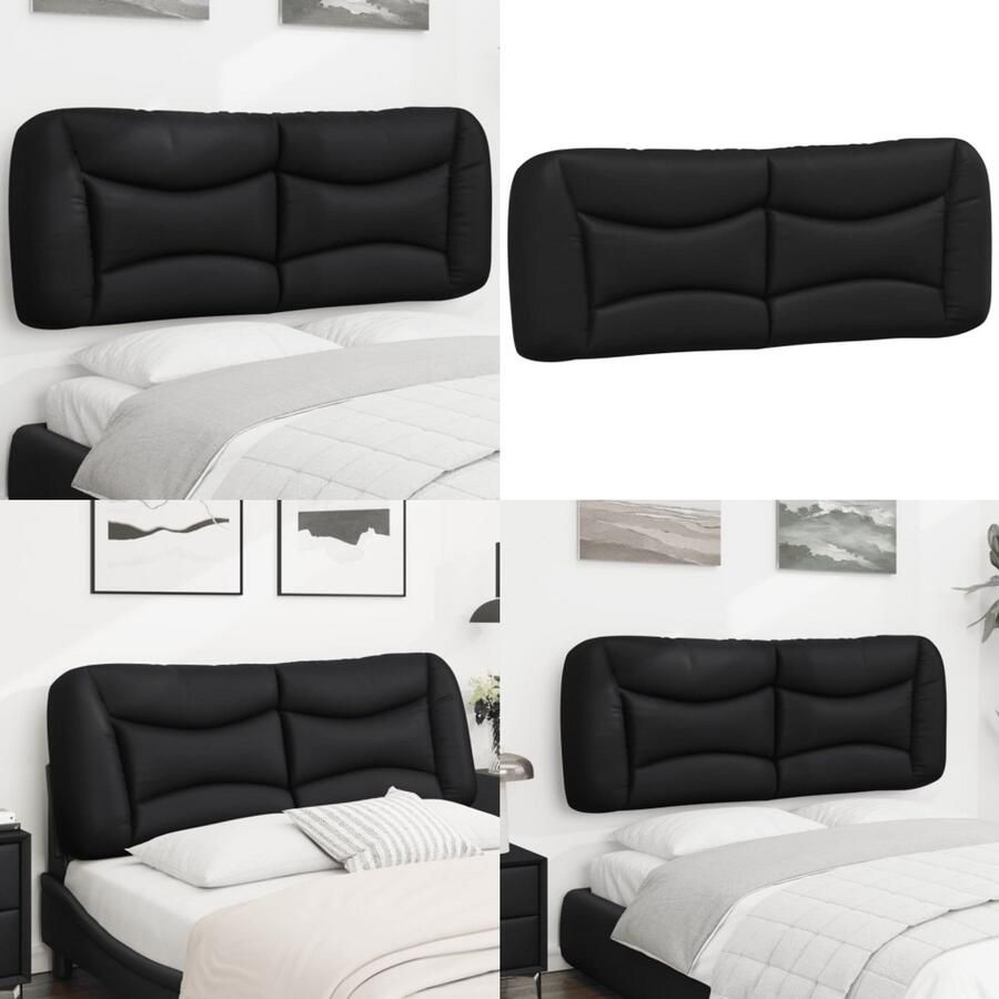 VidaXL Hoofdbordkussen 120 cm kunstleer zwart Hoofdbordkussen Hoofdbordkussens Hoofdbord Kussen Hoofdeinde Kussen