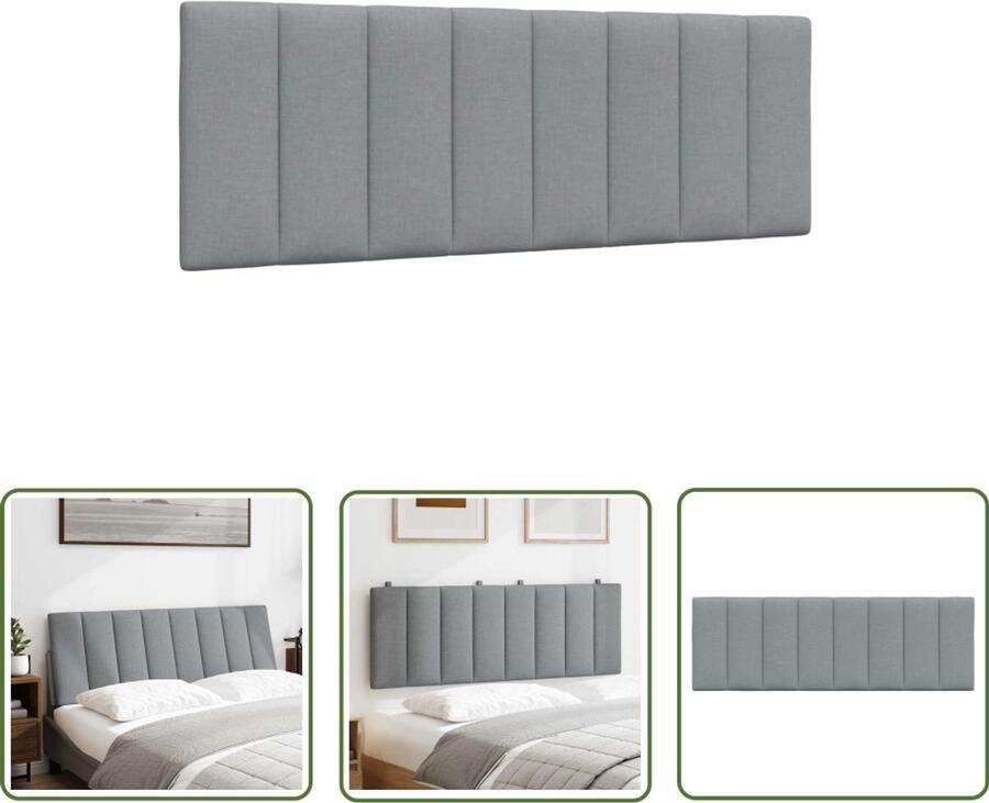 VidaXL Hoofdbordkussen 120 cm lichtgrijs Hoofdbordkussens Hoofdkussen Bed Slaapcomfort Luxe Kussen Design Hoofdbord Grijs Hoofdbord Moderner Interieur Bedroom Decor Zacht Hoofdkussen Ergonomisch Hoofdkussen - Foto 2