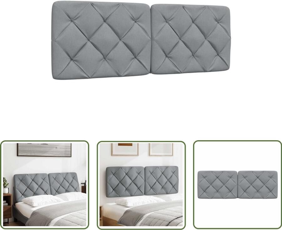 VidaXL Hoofdbordkussen 120 cm lichtgrijs stof Hoofdbordkussen Beddecoratie Hoofdkussens Ligcomfort Slaapkamerinrichting Grijs Hoofdbord Modern Hoofdbord Comfortabel Hoofdbord Luxe Hoofdbord Easy Care