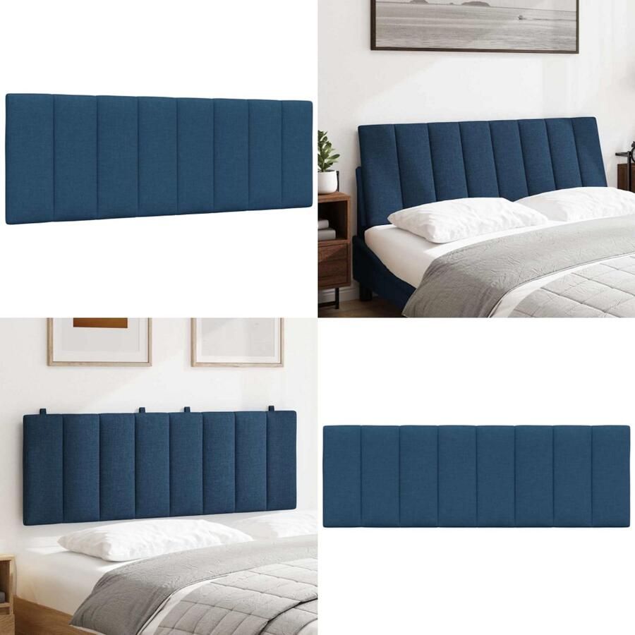 VidaXL Hoofdbordkussen 120 cm stof blauw Hoofdbordkussen Hoofdbordkussens Hoofdbord Kussen Hoofdeinde Kussen