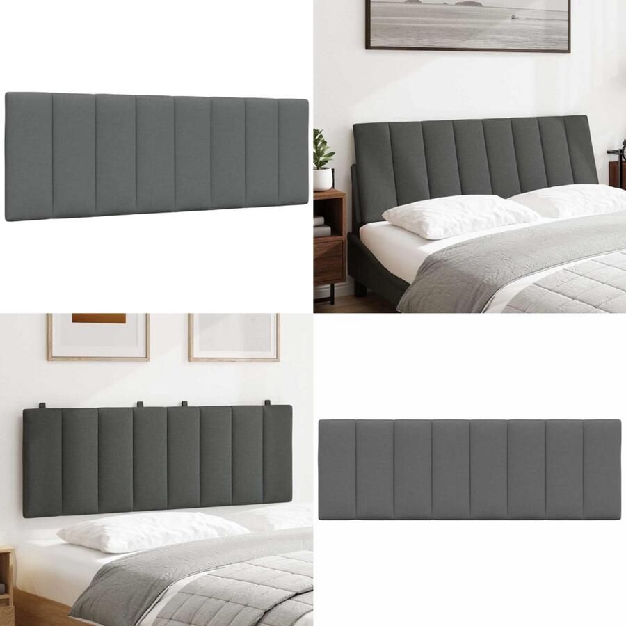 VidaXL Hoofdbordkussen 120 cm stof grijs Hoofdbordkussen Hoofdbordkussens Hoofdbord Kussen Hoofdeinde Kussen