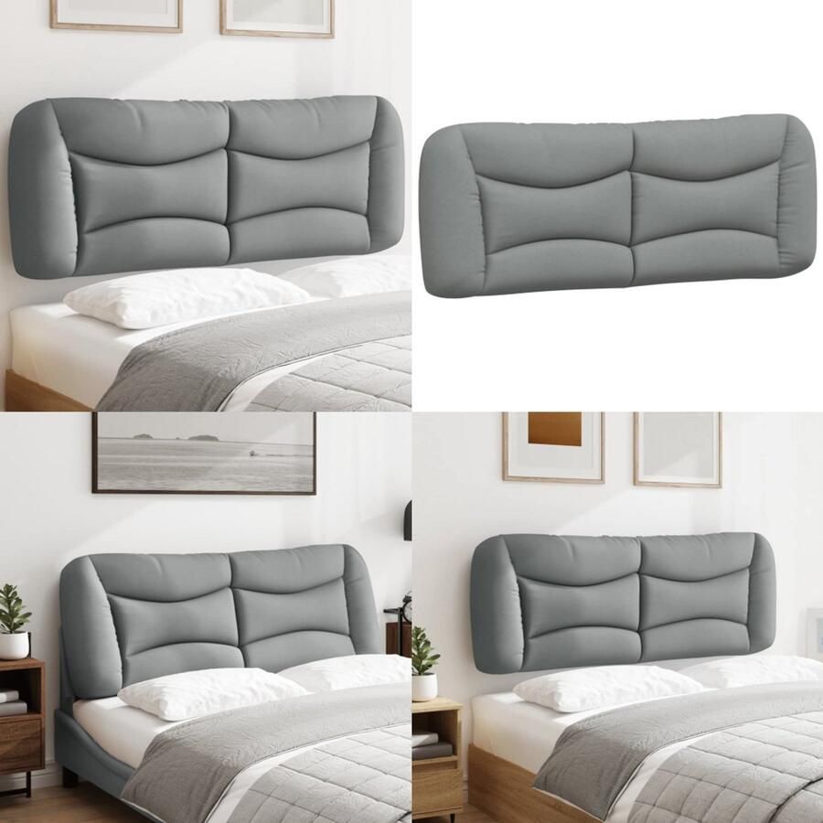 VidaXL Hoofdbordkussen 120 cm stof lichtgrijs Hoofdbordkussen Hoofdbordkussens Hoofdbord Kussen Hoofdeinde Kussen - Foto 2