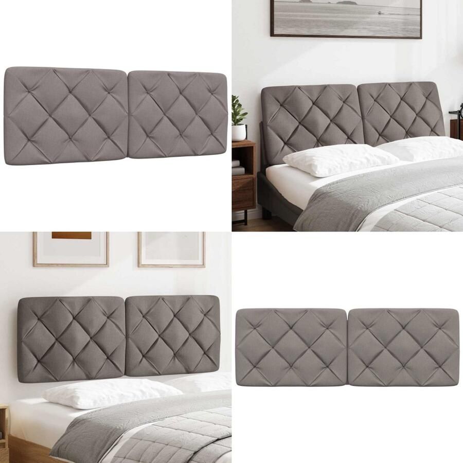 VidaXL Hoofdbordkussen 120 cm stof taupe Hoofdbordkussen Hoofdbordkussens Hoofdbord Kussen Hoofdeinde Kussen