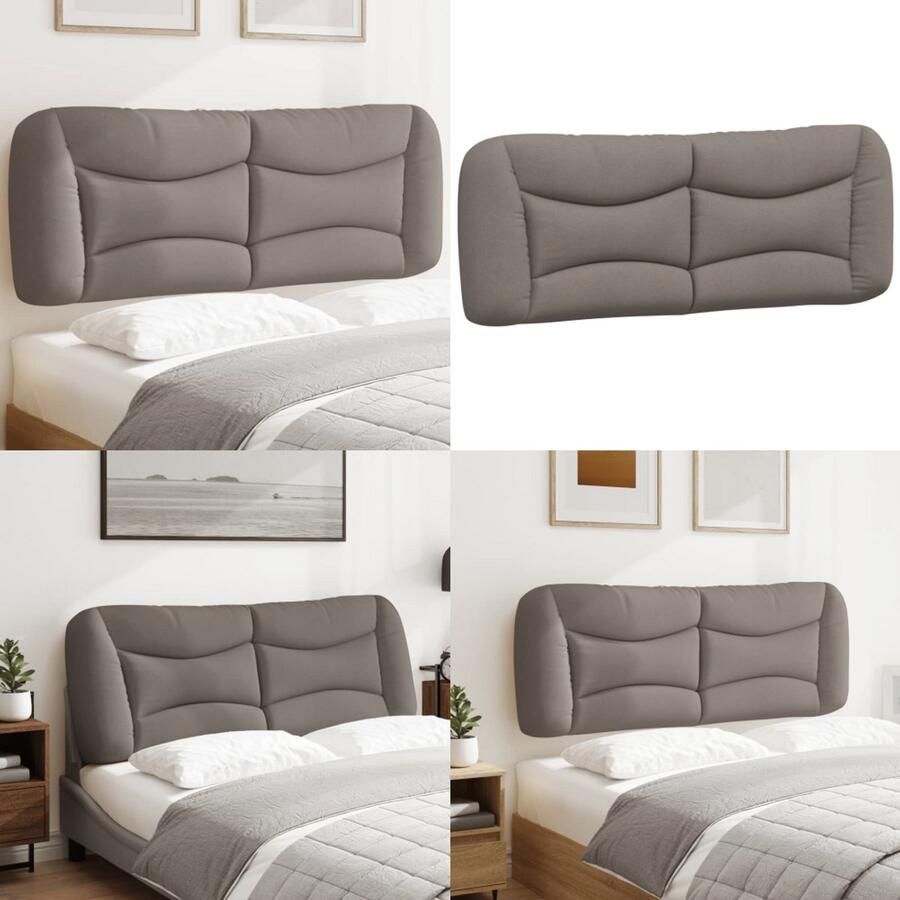VidaXL Hoofdbordkussen 120 cm stof taupe Hoofdbordkussen Hoofdbordkussens Hoofdbord Kussen Hoofdeinde Kussen