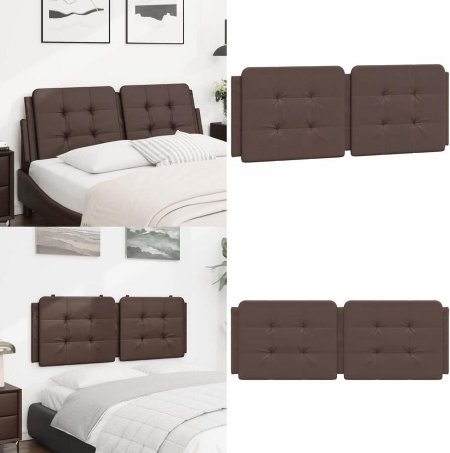 VidaXL Hoofdbordkussen 140 cm kunstleer bruin Hoofdbordkussen Hoofdbordkussens Hoofdbord Kussen Hoofdeinde Kussen