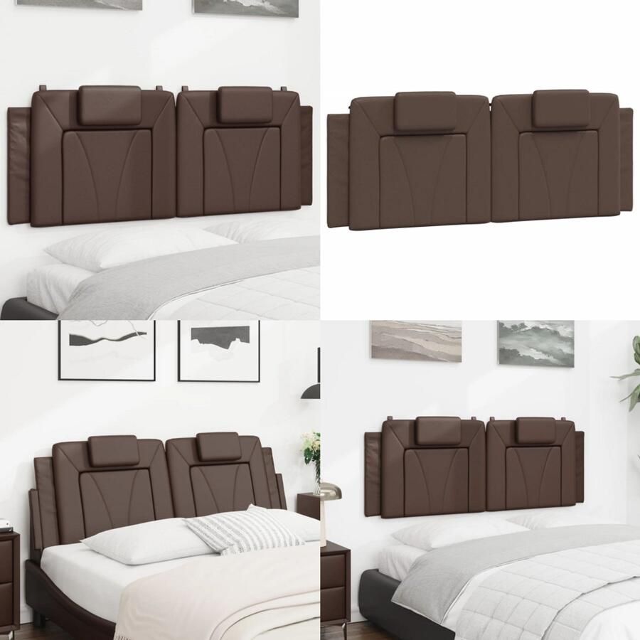 VidaXL Hoofdbordkussen 140 cm kunstleer bruin Hoofdbordkussen Hoofdbordkussens Hoofdbord Kussen Hoofdeinde Kussen