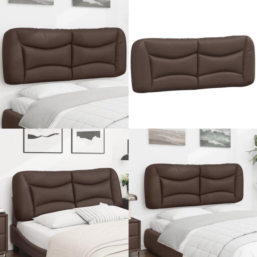 VidaXL Hoofdbordkussen 140 cm kunstleer bruin Hoofdbordkussen Hoofdbordkussens Hoofdbord Kussen Hoofdeinde Kussen