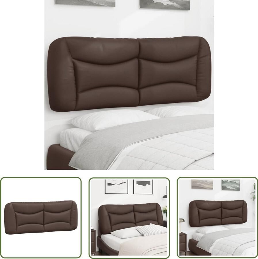 VidaXL Hoofdbordkussen 140 cm Kunstleer Bruin Hoofdbordkussen Kunstleder Hoofdbord Hoofdsteun Sierkussens Bedroom Decor Slaapkamersdecoratie Beige Hoofdbord