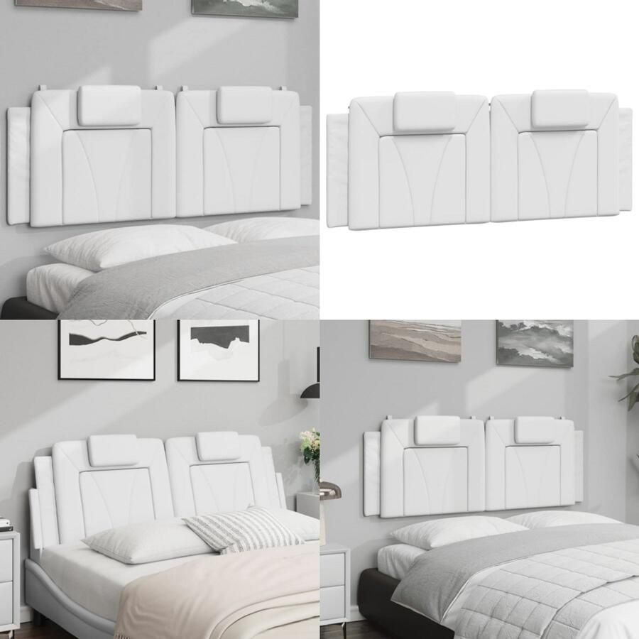 VidaXL Hoofdbordkussen 140 cm kunstleer wit Hoofdbordkussen Hoofdbordkussens Hoofdbord Kussen Hoofdeinde Kussen