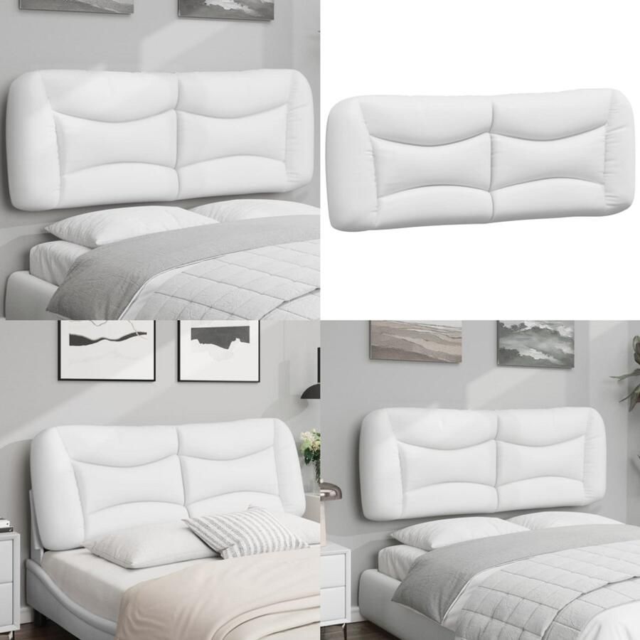 VidaXL Hoofdbordkussen 140 cm kunstleer wit Hoofdbordkussen Hoofdbordkussens Hoofdbord Kussen Hoofdeinde Kussen