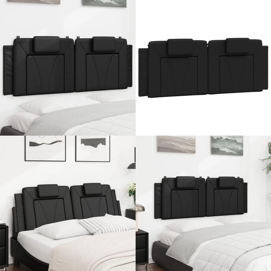 VidaXL Hoofdbordkussen 140 cm kunstleer zwart Hoofdbordkussen Hoofdbordkussens Hoofdbord Kussen Hoofdeinde Kussen