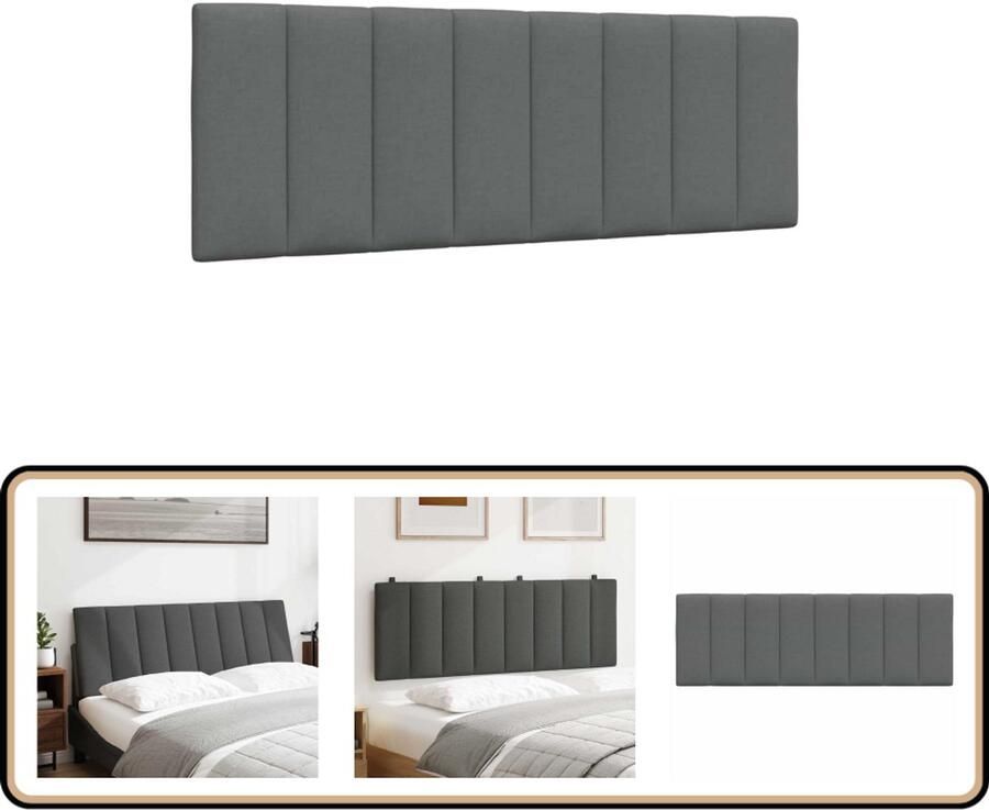 VidaXL Hoofdbordkussen 140 cm Stof Donkergrijs Hoofdbord Kussen Beddakkussens Hoofdkus Slaapkamer Decoratie Grijs Hoofdbord