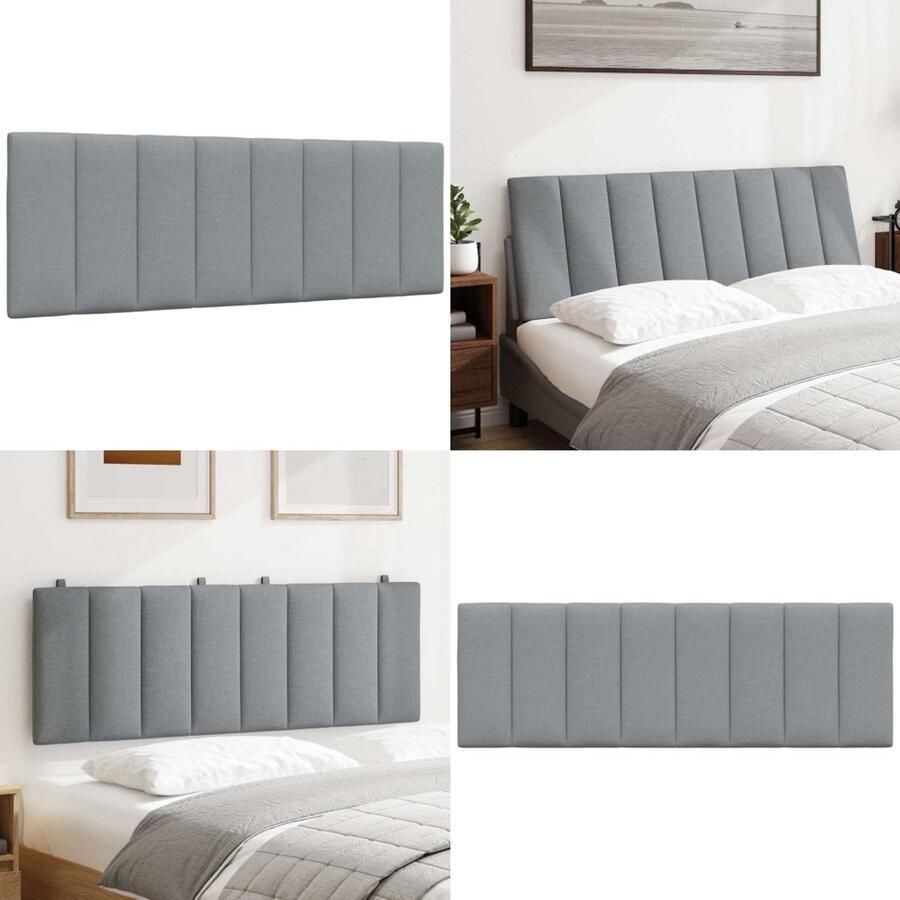 VidaXL Hoofdbordkussen 140 cm stof lichtgrijs Hoofdbordkussen Hoofdbordkussens Hoofdbord Kussen Hoofdeinde Kussen