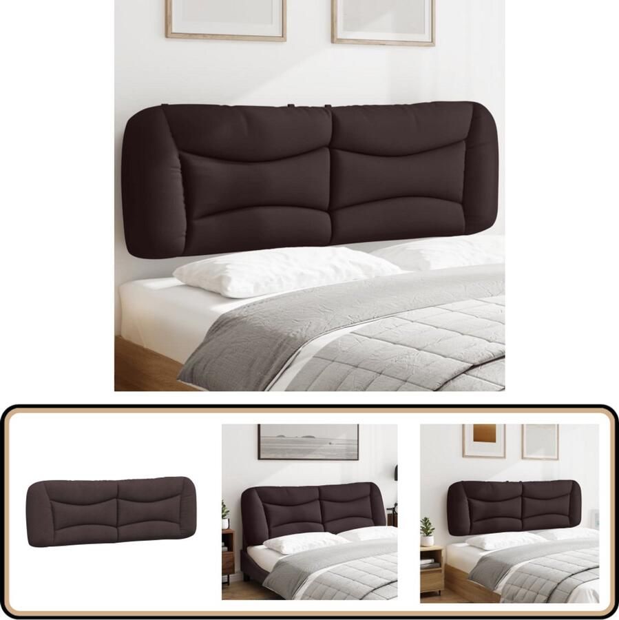 VidaXL Hoofdbordkussen 160 cm Donkerbruin Stof Hoofdbordkussen Hoofd Kussens Bruine Hoofdborden Lederlook Hoofdborden Tapijt Hoofdborden