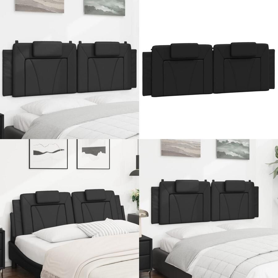 VidaXL Hoofdbordkussen 160 cm kunstleer zwart Hoofdbordkussen Hoofdbordkussens Hoofdbord Kussen Hoofdeinde Kussen