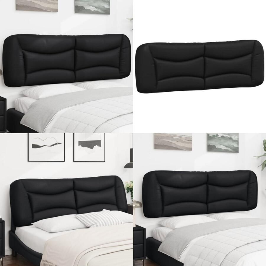 VidaXL Hoofdbordkussen 160 cm kunstleer zwart Hoofdbordkussen Hoofdbordkussens Hoofdbord Kussen Hoofdeinde Kussen