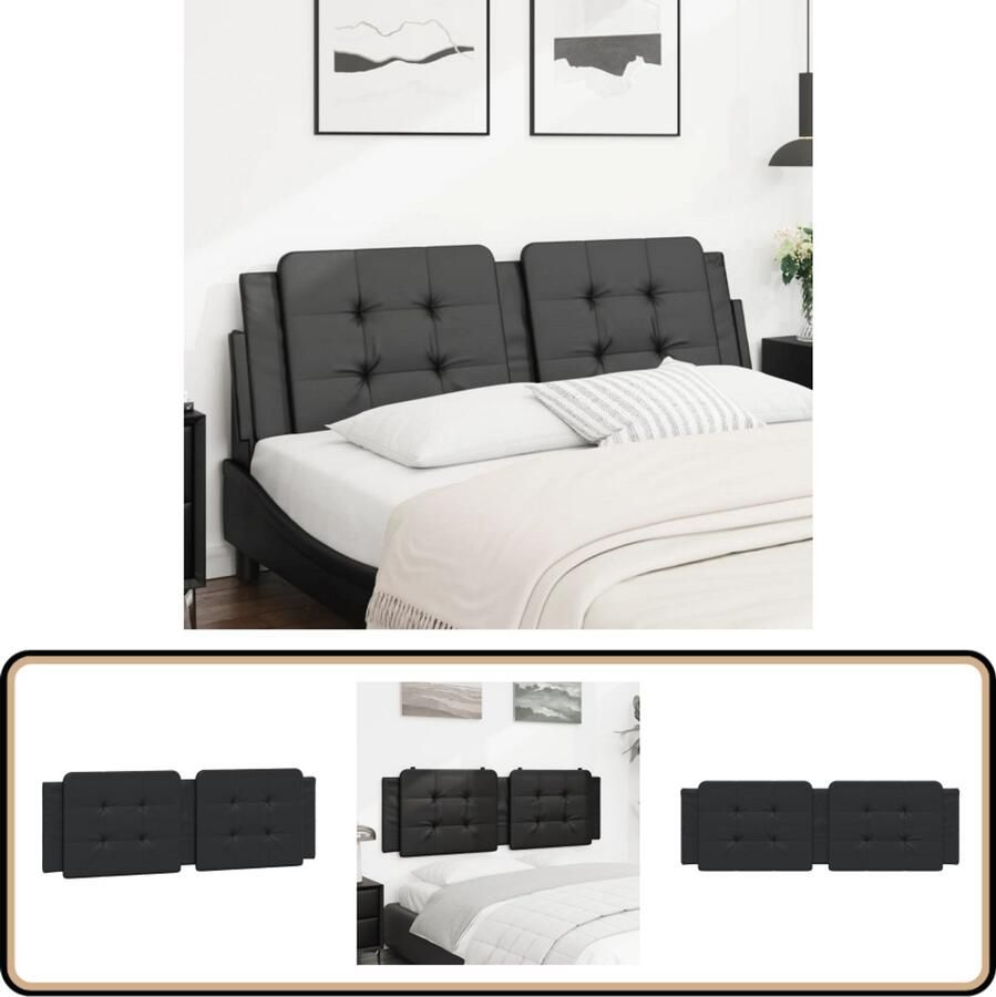 VidaXL Hoofdbordkussen 160 cm Kunstleer Zwart Hoofdkussen Hoofdbordkussen Kunstleder Zwarte Hoofdbord Leeshoek