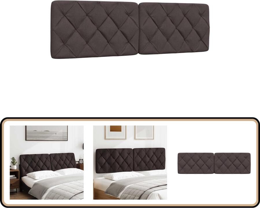VidaXL Hoofdbordkussen 160 cm Stof Donkerbruin Hoofdbord Kussen Beddakkussen Hoofdkussens Voor Bed Bedding Accessoire Donkere Bruine Hoofdbord