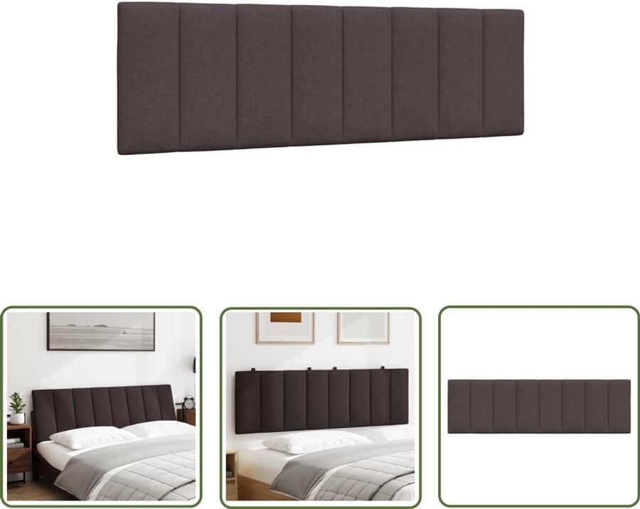 VidaXL Hoofdbordkussen 160 cm Stof Donkerbruin Hoofdbordkussens Hoofd Kussen Slaapcomfort Luxe Beddengoed Design Hoofdbord