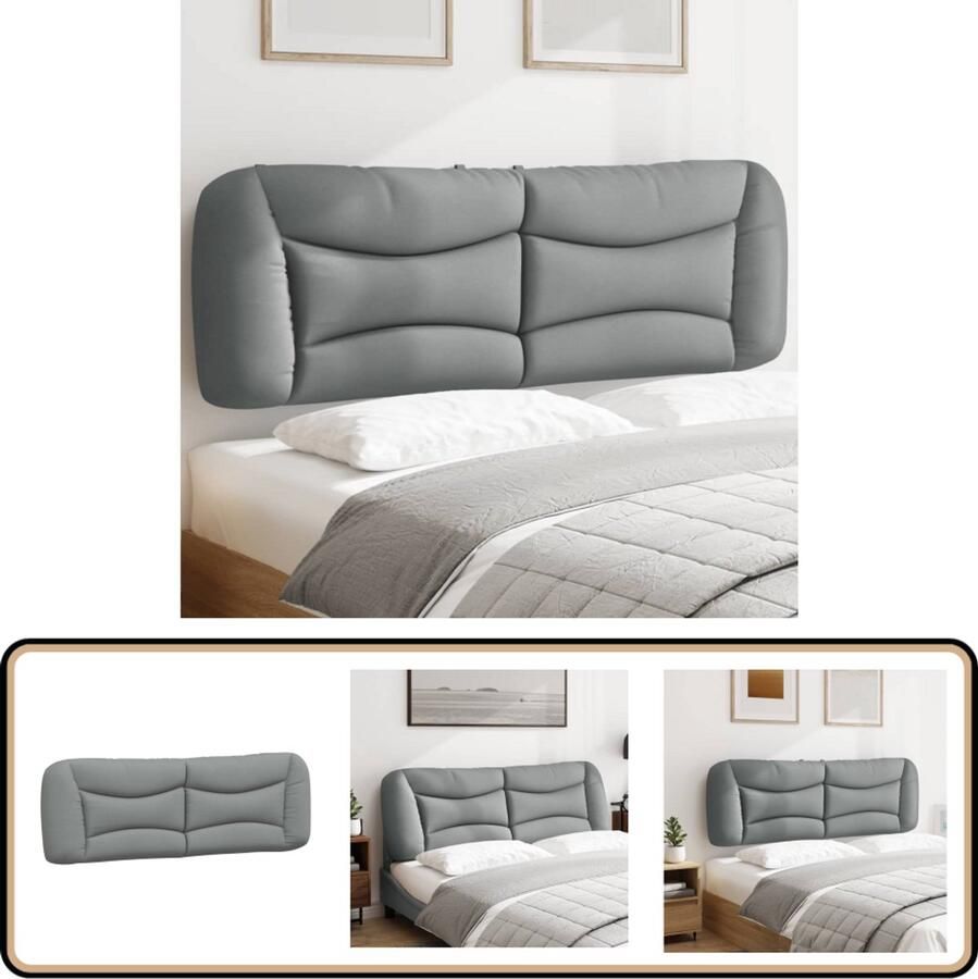 VidaXL Hoofdbordkussen 160 cm Stof Lichtgrijs Hoofdbordkussen Hoofdbordkussens Hoofdbord Kussen Hoofdeinde Kussen