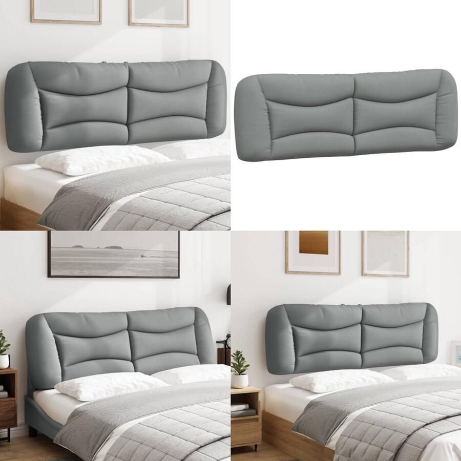 VidaXL Hoofdbordkussen 160 cm stof lichtgrijs Hoofdbordkussen Hoofdbordkussens Hoofdbord Kussen Hoofdeinde Kussen