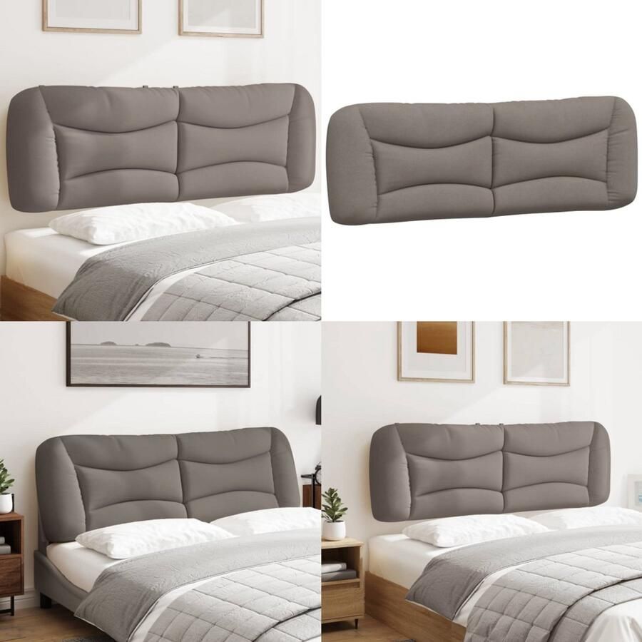 VidaXL Hoofdbordkussen 160 cm stof taupe Hoofdbordkussen Hoofdbordkussens Hoofdbord Kussen Hoofdeinde Kussen