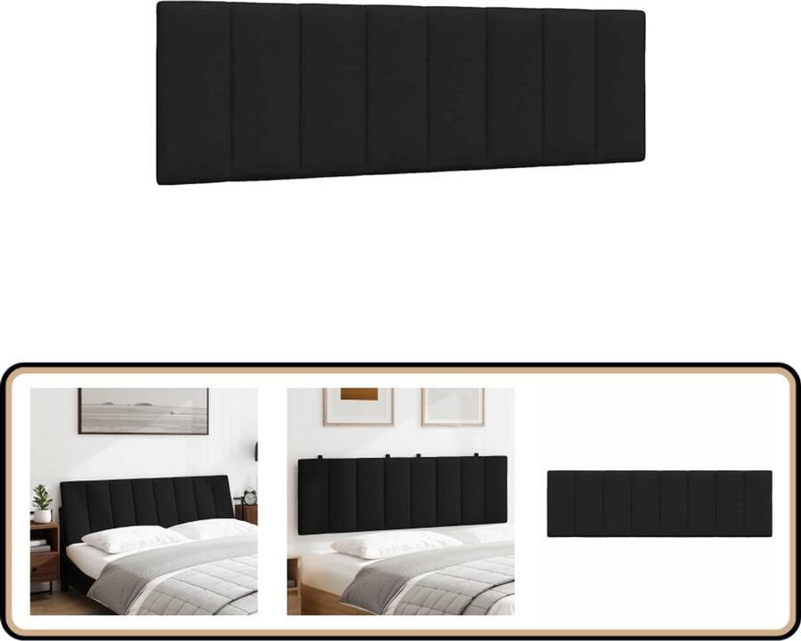 VidaXL Hoofdbordkussen 160 cm Stof Zwart Hoofdbord Kussen Hoofdkussens Bed Bedding Accessoire Zwarte Hoofdbord