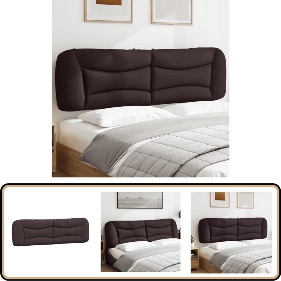 VidaXL Hoofdbordkussen 180 cm Donkerbruin Stof Hoofdbordkussen Hoofdsteun Beddecoratie Bruine Kamer Relaxezen In Bed Leeshoek Televisiekijken In Bed Ergonomische Steun