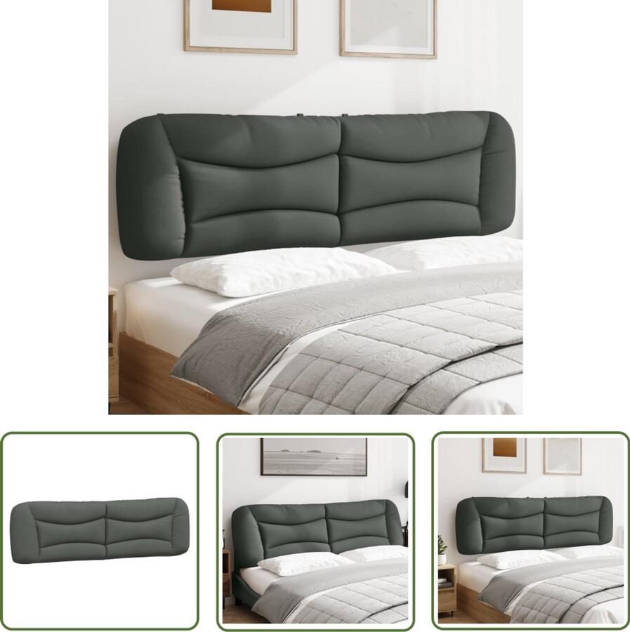 VidaXL Hoofdbordkussen 180 cm Donkergrijs Stof Hoofdbordkussens Hoofdkussen Grijs Kussen Slaapcomfort Leeshoek Televisiekijken In Bed Decoratief Kussen Modern Hoofdbord Zacht Hoofdkussen