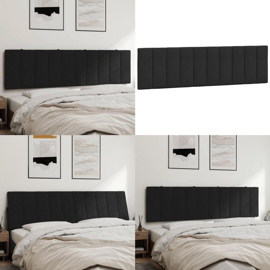 VidaXL Hoofdbordkussen 180 cm fluweel zwart Hoofdbordkussen Hoofdbordkussens Hoofdbord Kussen Hoofdeinde Kussen