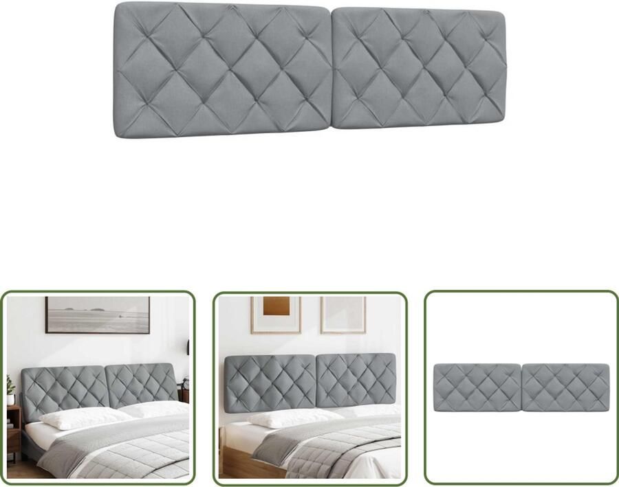 VidaXL Hoofdbordkussen 180 cm lichtgrijs Hoofdbordkussens Slaapcomfort Hoofdkus Hoofdondersteuning Slaapkamer Decoratie Design Hoofdbord Modern Hoofdbord Grijs Hoofdbord Zacht Hoofdbord Luxueuze Slaapkamer
