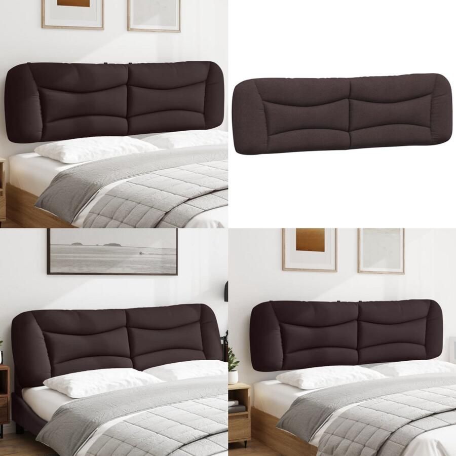 VidaXL Hoofdbordkussen 180 cm stof donkerbruin Hoofdbordkussen Hoofdbordkussens Hoofdbord Kussen Hoofdeinde Kussen