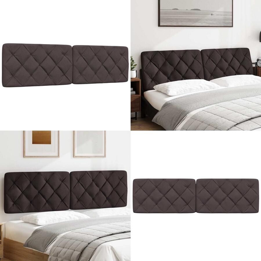 VidaXL Hoofdbordkussen 180 cm stof donkerbruin Hoofdbordkussen Hoofdbordkussens Hoofdbord Kussen Hoofdeinde Kussen