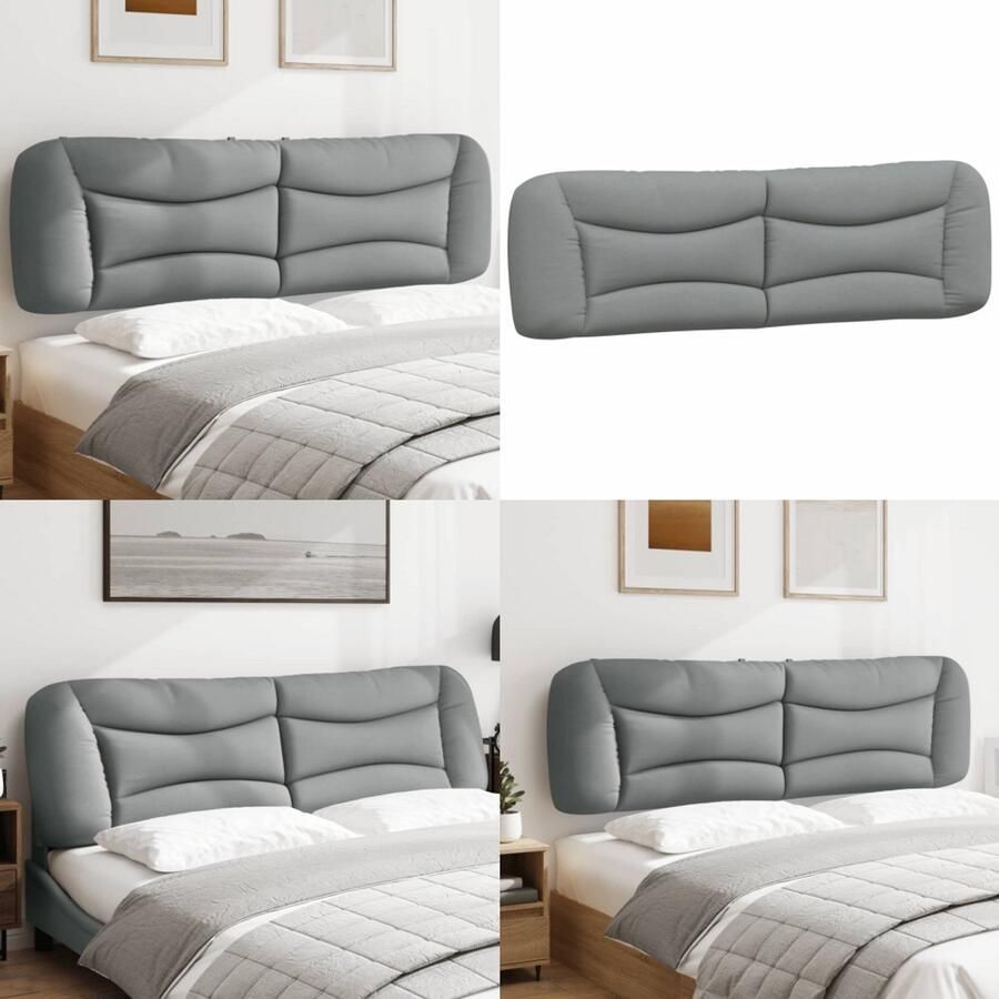 VidaXL Hoofdbordkussen 180 cm stof lichtgrijs Hoofdbordkussen Hoofdbordkussens Hoofdbord Kussen Hoofdeinde Kussen - Foto 2