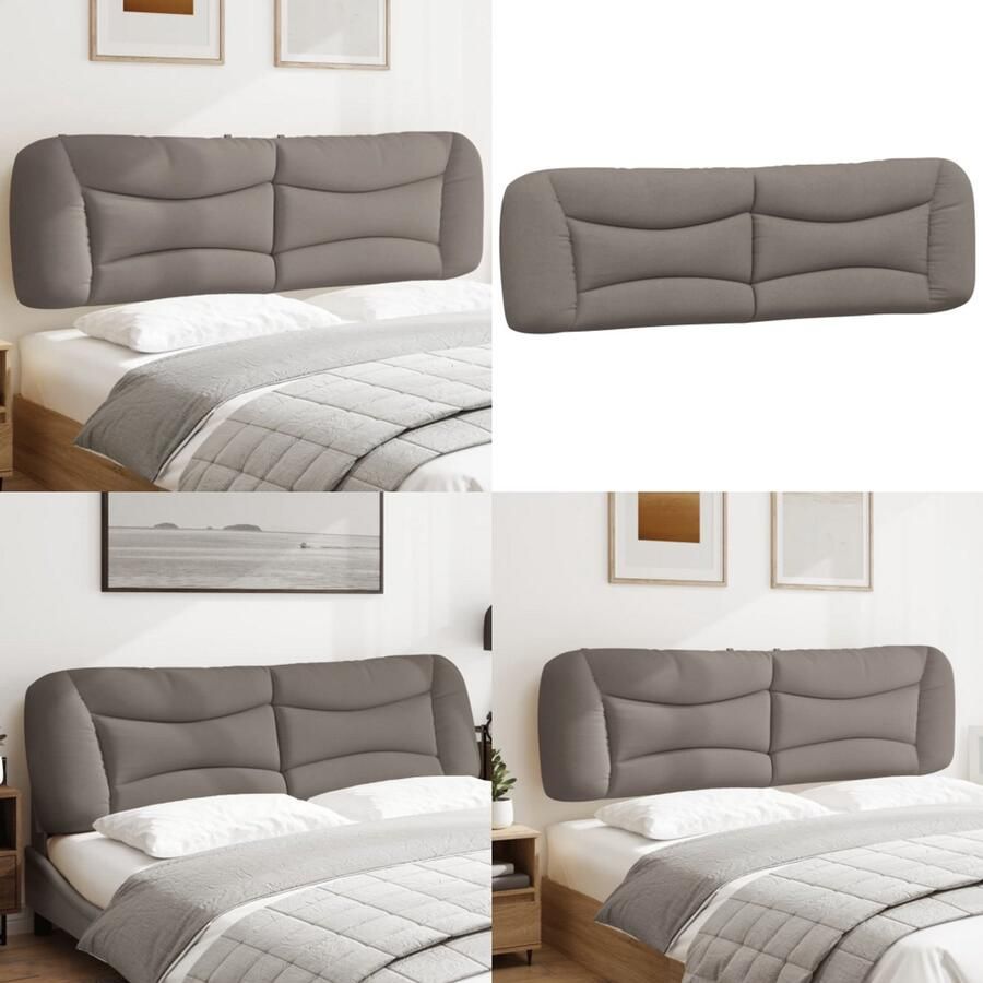 VidaXL Hoofdbordkussen 180 cm stof taupe Hoofdbordkussen Hoofdbordkussens Hoofdbord Kussen Hoofdeinde Kussen