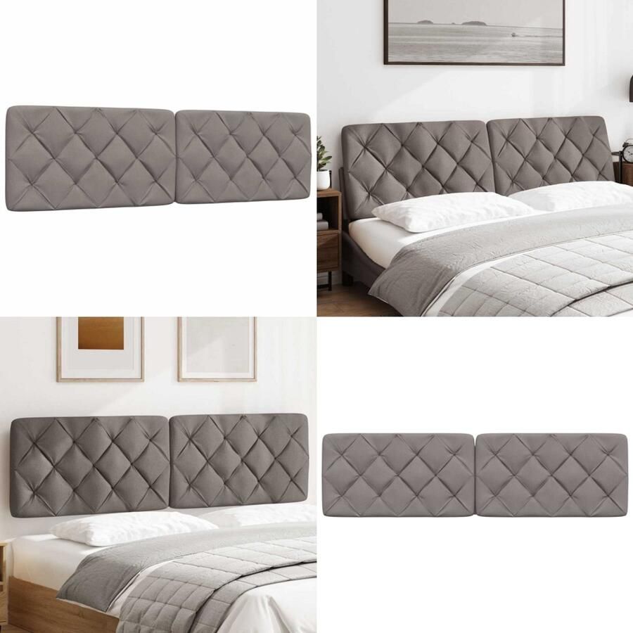 VidaXL Hoofdbordkussen 180 cm stof taupe Hoofdbordkussen Hoofdbordkussens Hoofdbord Kussen Hoofdeinde Kussen