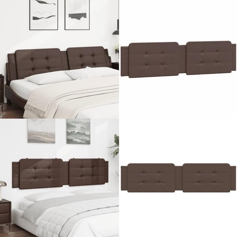 VidaXL Hoofdbordkussen 200 cm kunstleer bruin Hoofdbordkussen Hoofdbordkussens Hoofdbord Kussen Hoofdeinde Kussen