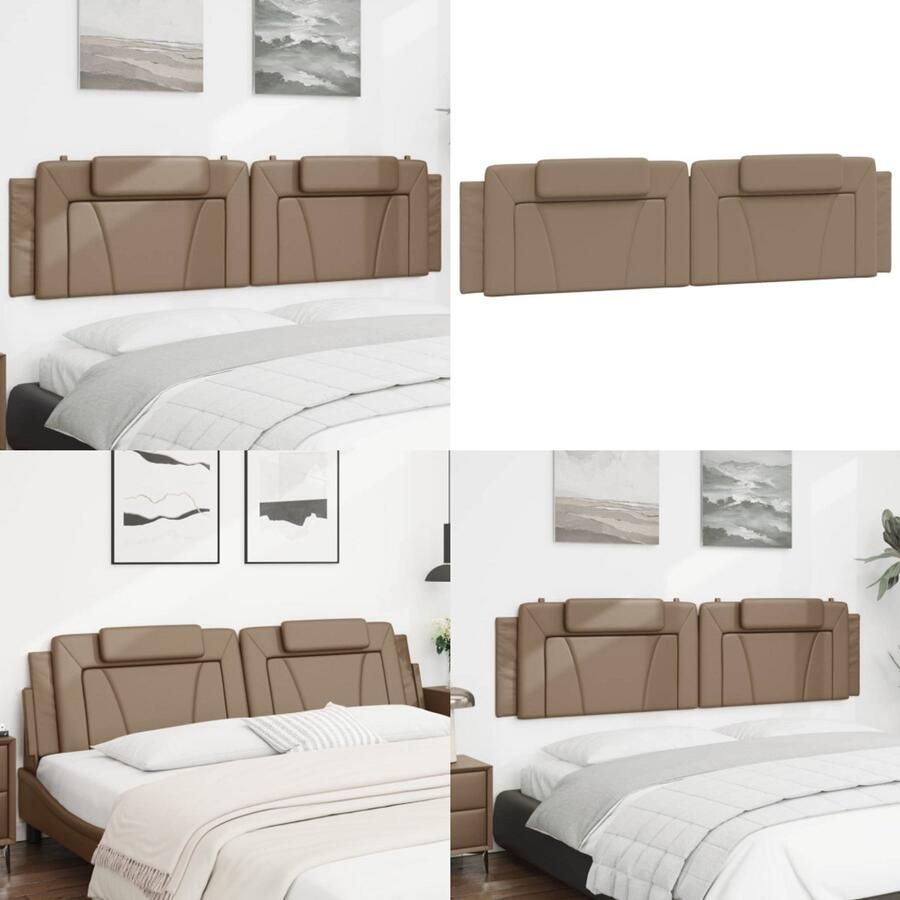 VidaXL Hoofdbordkussen 200 cm kunstleer cappuccinokleurig Hoofdbordkussen Hoofdbordkussens Hoofdbord Kussen Hoofdeinde Kussen