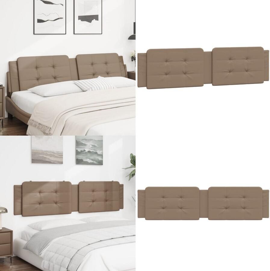 VidaXL Hoofdbordkussen 200 cm kunstleer cappuccinokleurig Hoofdbordkussen Hoofdbordkussens Hoofdbord Kussen Hoofdeinde Kussen