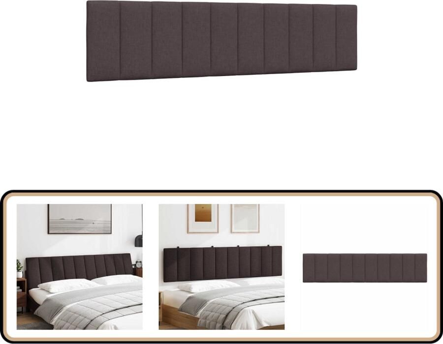 VidaXL Hoofdbordkussen 200 cm Stof Donkerbruin Hoofdbord Kussen Beddengoed Hoofdkussens Slaapkamer Decoratie Donkere Bruine Meubels